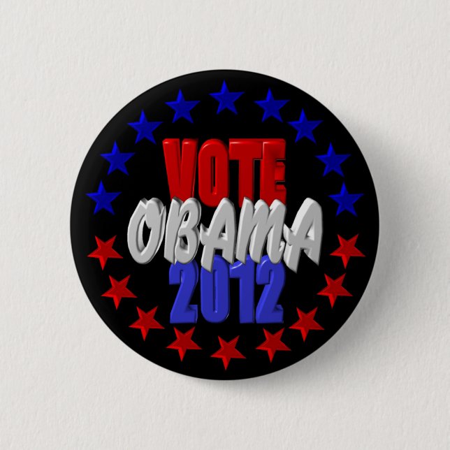 Badge Rond 5 Cm Vote Obama 2012 (Devant)