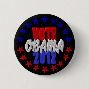 Badge Rond 5 Cm Vote Obama 2012