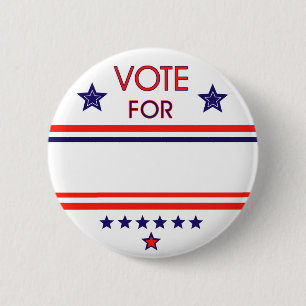 Badge Rond 5 Cm Vote pour, bouton