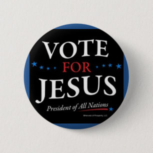 Badge Rond 5 Cm Vote pour le bouton de Jésus