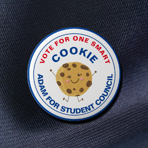 Badge Rond 5 Cm Vote pour le président de classe : cookie intellig