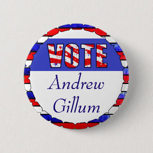 Badge Rond 5 Cm Vote pour l'élection d'Andrew Gillum