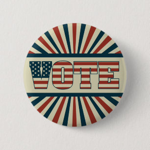 Badge Rond 5 Cm Vote rétro, tout le matériel