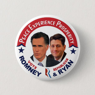 Badge Rond 5 Cm Vote Romney républicain et Ryan