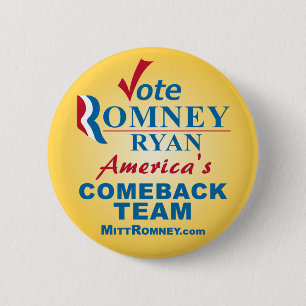 Badge Rond 5 Cm Vote Romney Ryan