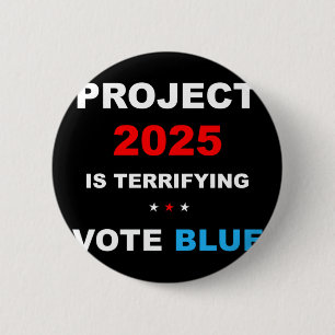 Badge Rond 5 Cm Vote Save Democracy Stop Project 2025 1