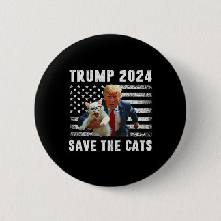 Badge Rond 5 Cm Vote Trump 2025 Funny Save The Cats