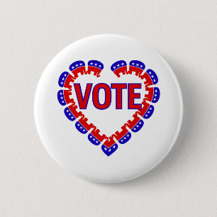 Badge Rond 5 Cm voter l'éléphant républicain