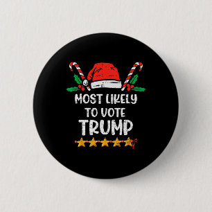 Badge Rond 5 Cm Voter Trump Election Voter Noël
