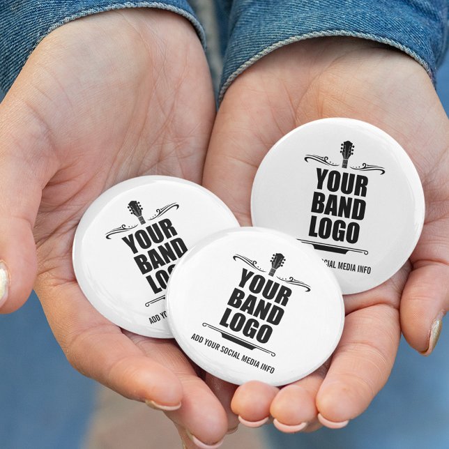 Badge Rond 5 Cm Votre logo de bande (Customize to change background color.)