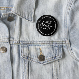 Badge Rond 5 Cm Votre logo d'entreprise ici Black Ombre