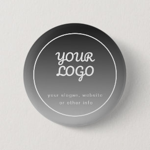 Badge Rond 5 Cm Votre logo et votre texte   Gradient gris foncé