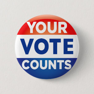 Badge Rond 5 Cm Votre motif de comptes de vote