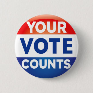 Badge Rond 5 Cm Votre motif de comptes de vote