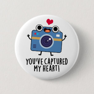 Badge Rond 5 Cm Vous avez capturé Mon Coeur Drôle Caméra Pun
