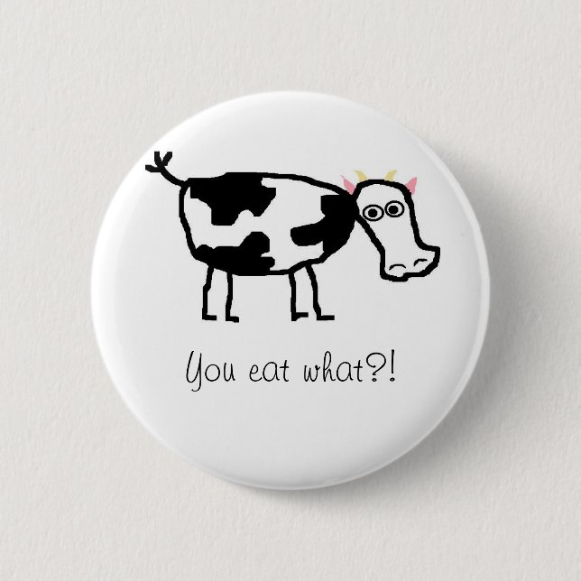 Badge Rond 5 Cm Vous mangez ce qui ? (Devant)