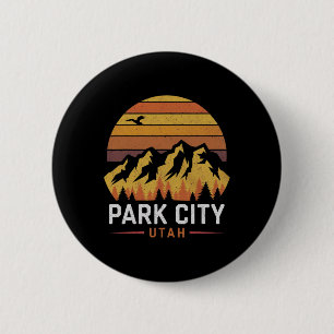 Badge Rond 5 Cm Voyage à Park City Utah Montagnes Ski Randonnée Ca