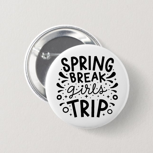 Badge Rond 5 Cm voyage de filles pour les vacances de printemps (Devant & derrière)