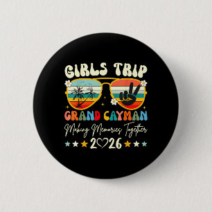 Badge Rond 5 Cm Voyage entre filles Grand Cayman 2026 Vacances d'é