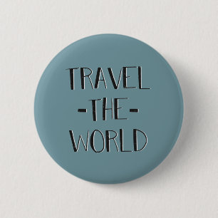 Badge Rond 5 Cm Voyagent le bouton du monde