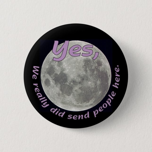 Badge Rond 5 Cm Vrai bouton d'alunissage (Devant)