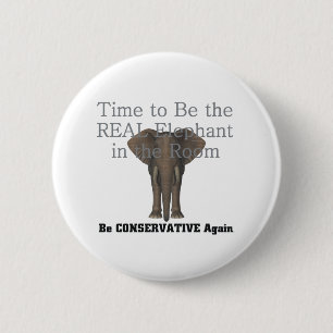 Badge Rond 5 Cm Vrai éléphant de PIÈCE EN T