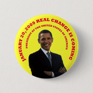BADGE ROND 5 CM VRAI JAUNE DE CHANGEMENT.