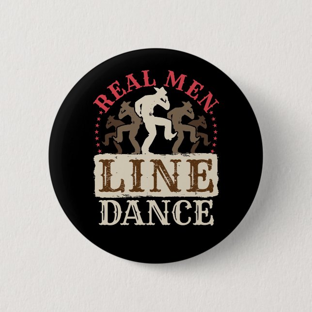 Badge Rond 5 Cm Vraie Ligne Homme Danse Pays Danser (Devant)