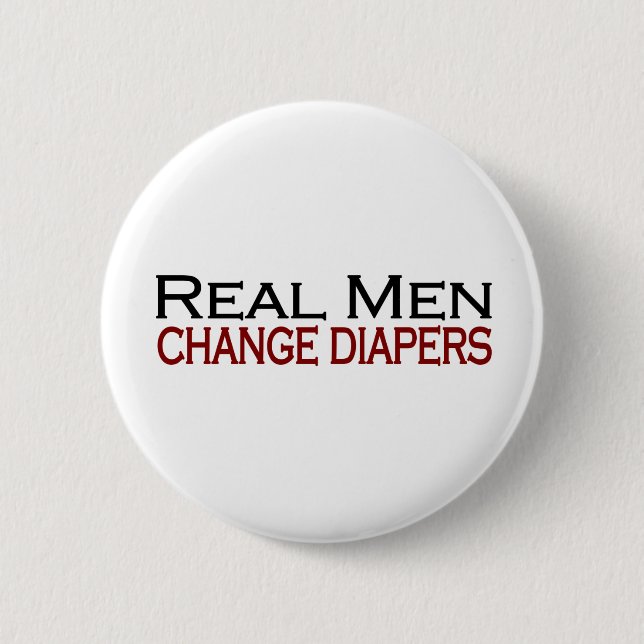 Badge Rond 5 Cm Vraies couches-culottes de changement d'hommes (Devant)