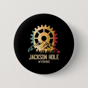 Badge Rond 5 Cm VTT Jackson Hole Wyoming