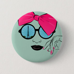 Badge Rond 5 Cm Vue de Paris surdimensionnée