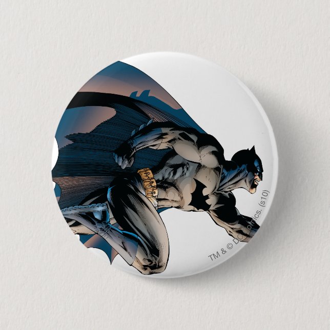 Badge Rond 5 Cm Vue latérale de fuite de Batman (Devant)