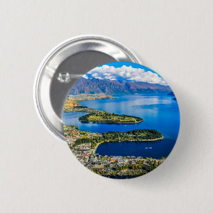 Badge Rond 5 Cm Vue sur Queenstown de Bob's Peak, Nouvelle-Zélande