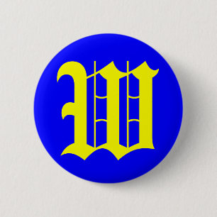 BADGE ROND 5 CM W - ANCIEN ANGLAIS