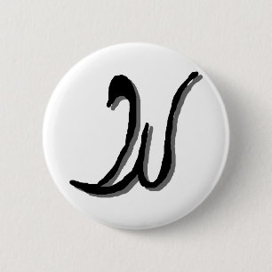 Badge Rond 5 Cm W (black) Button