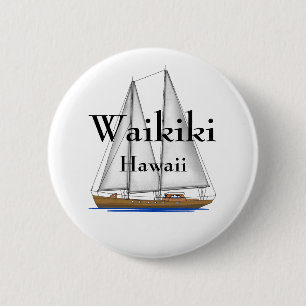 Badge Rond 5 Cm Waikiki Hawaï