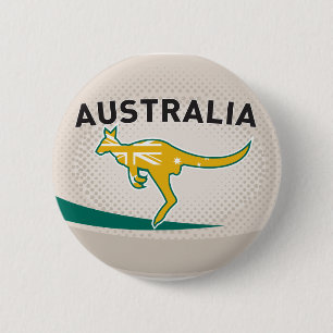 Badge Rond 5 Cm Wallaby de kangourou de l'Australie de boule de