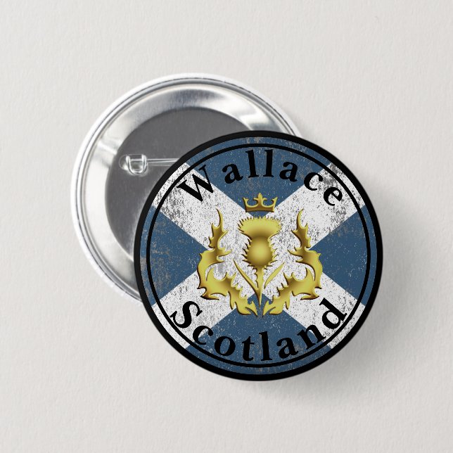 Badge Rond 5 Cm Wallace Crowned Thistle (Devant & derrière)
