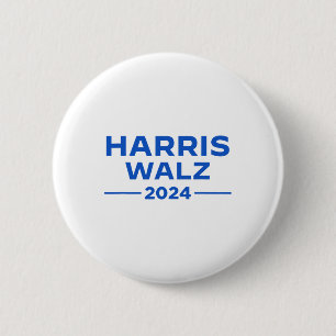 Badge Rond 5 Cm Walz 2024 Président américain Drapeau Kamala Harri