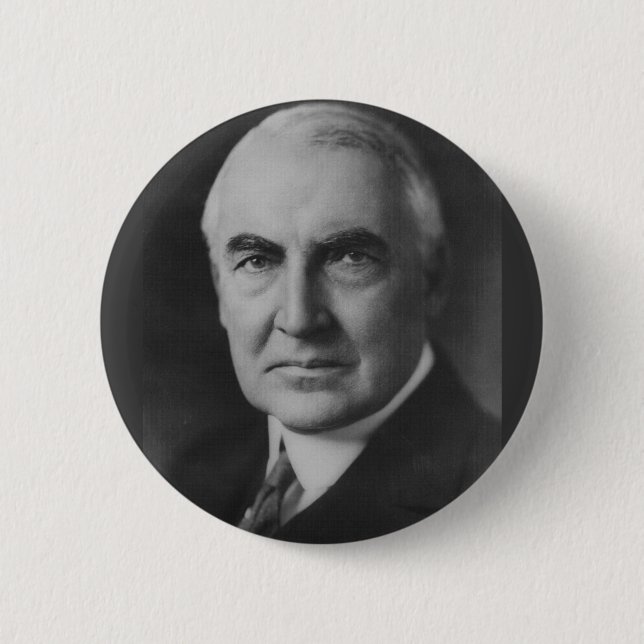 Badge Rond 5 Cm Warren G. Harding 29e Président (Devant)