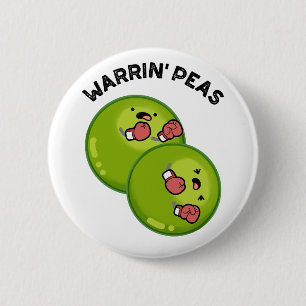 Badge Rond 5 Cm Warrin Peace Funny Pea Pun