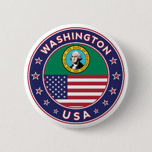 Badge Rond 5 Cm Washington