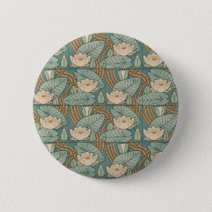 Badge Rond 5 Cm Water Lilies Lily Art Nouveau Nature