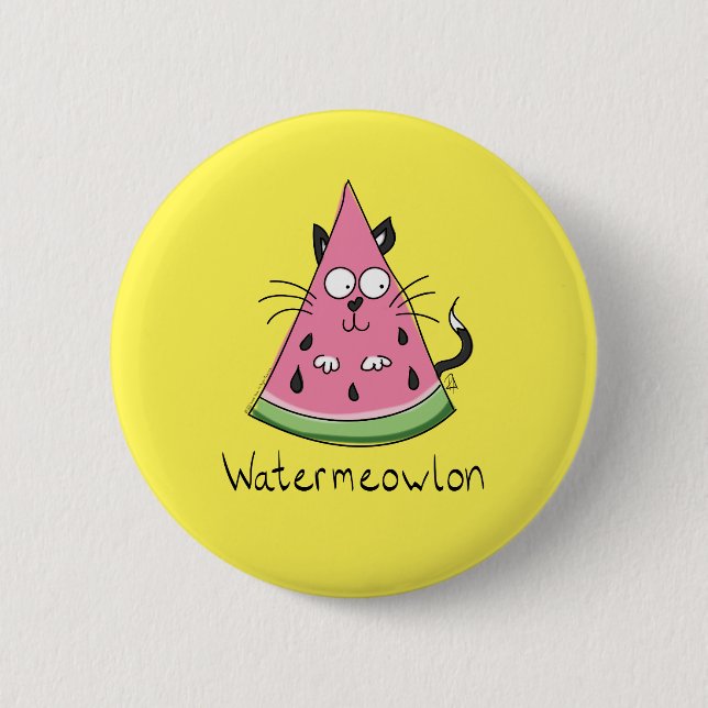 Badge Rond 5 Cm Watermelon Chat Cute Kids (Devant)