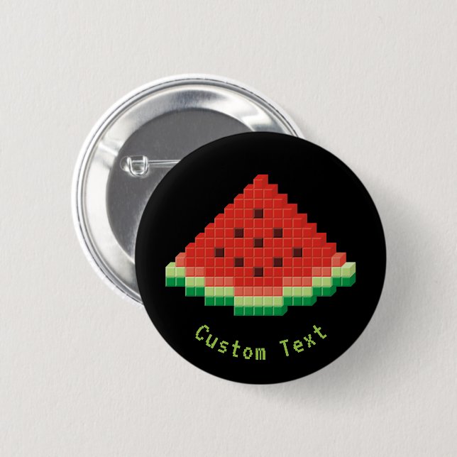 Badge Rond 5 Cm Watermelon Pixel Art (Devant & derrière)