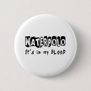 Badge Rond 5 Cm Waterpolo il est dans mon sang