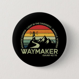 Badge Rond 5 Cm Waymaker Typographie Chrétienne Bible Inspirante