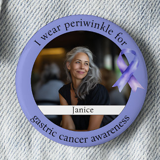 Badge Rond 5 Cm Wear Periwinkle for Gastric Cancer Awareness