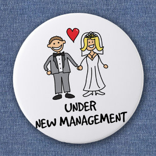 Badge Rond 5 Cm Wedding Couple - Under New Management
