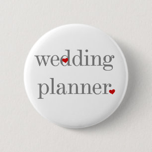Badge Rond 5 Cm Wedding planner gris des textes
